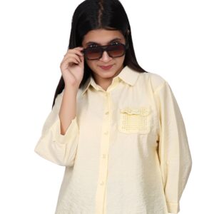 PLANE SHIRT WITH POCKET CASUAL FREE SIZE