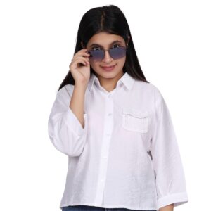 PLANE SHIRT WITH POCKET CASUAL FREE SIZE